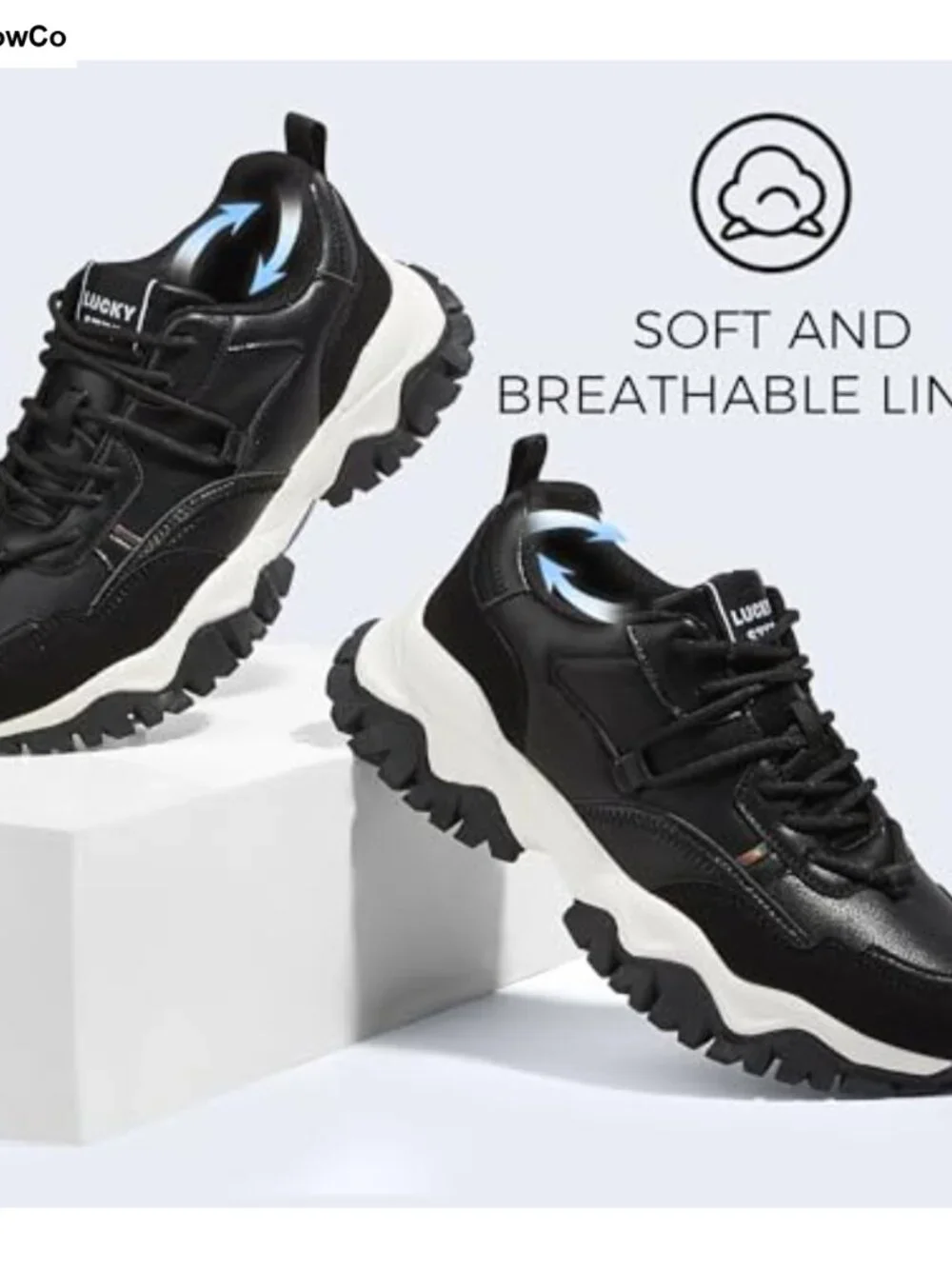 Chunky Platform Retro Sneakers Women's Walking Athletic Shoes Lace-Up Fashion